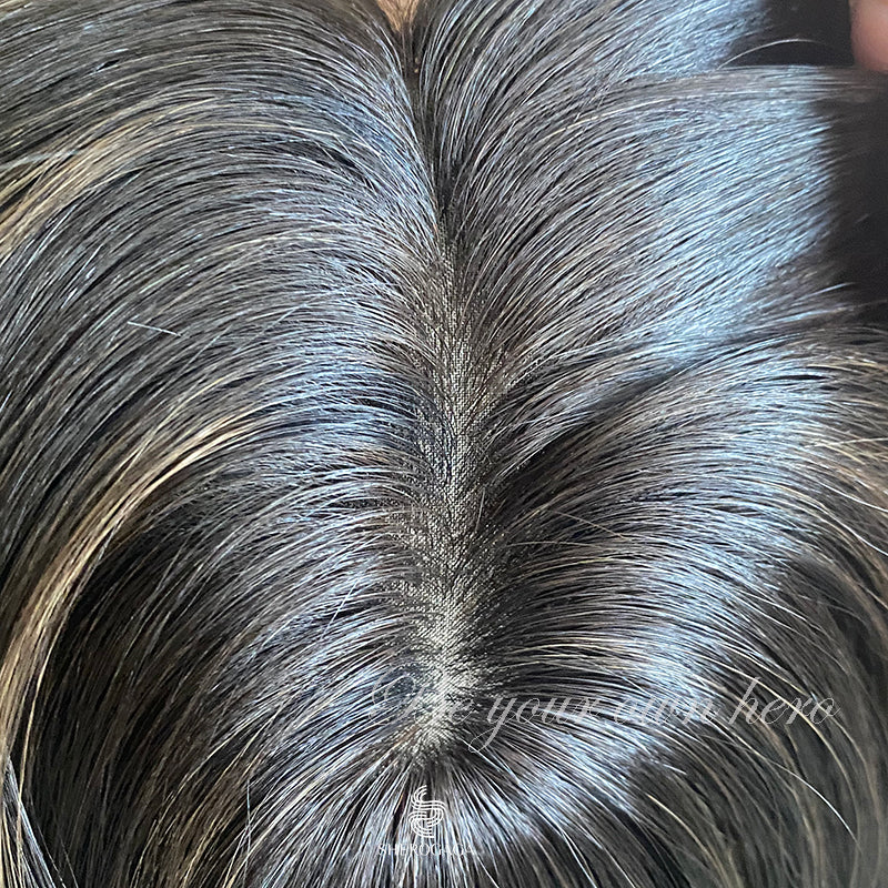 Brunette Highlight Kosher Wig Silk Top