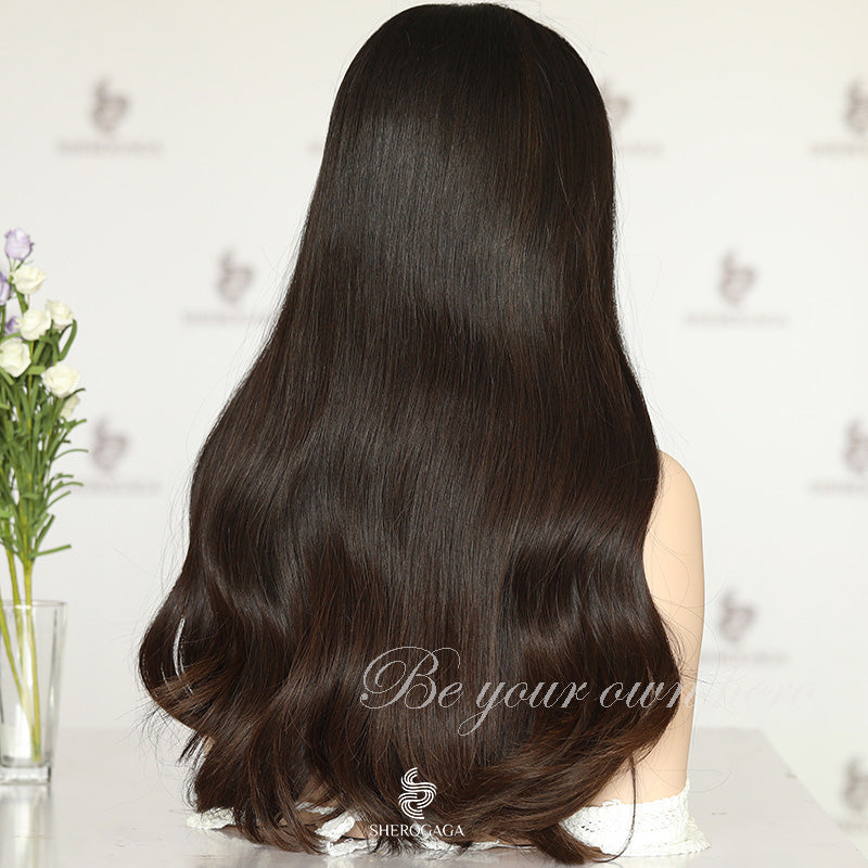 Premium Human Hair Lace Wigs Medium Brown