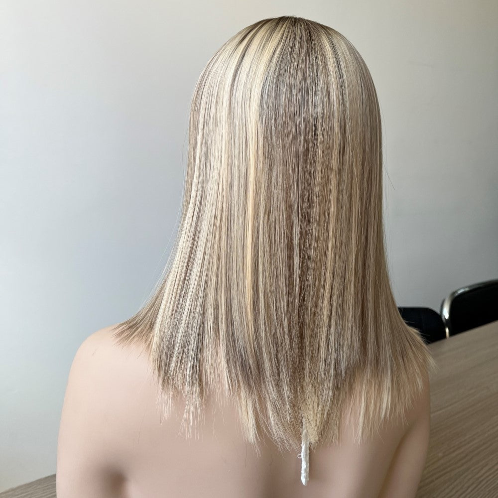 Silk Topper Warm honey blonde with subtle darker roots