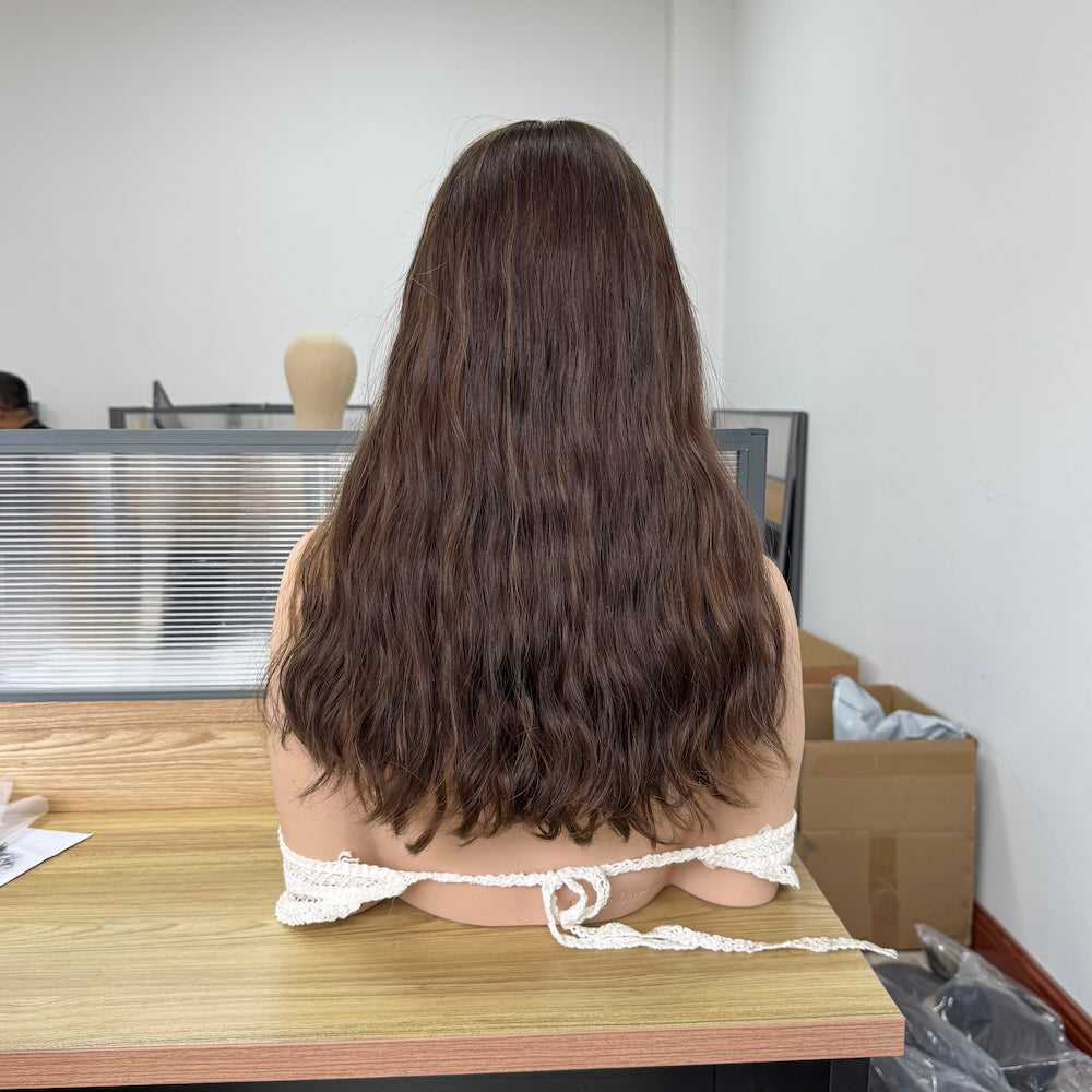 European Hair Lace Top Sheitel with Soft Highlights and Baby Hair
