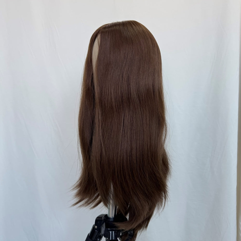 Red tone brown silk top wig-sheitel