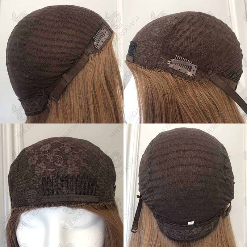 Premiun Human Hair Bandfall Sheitels Champagne Blonde