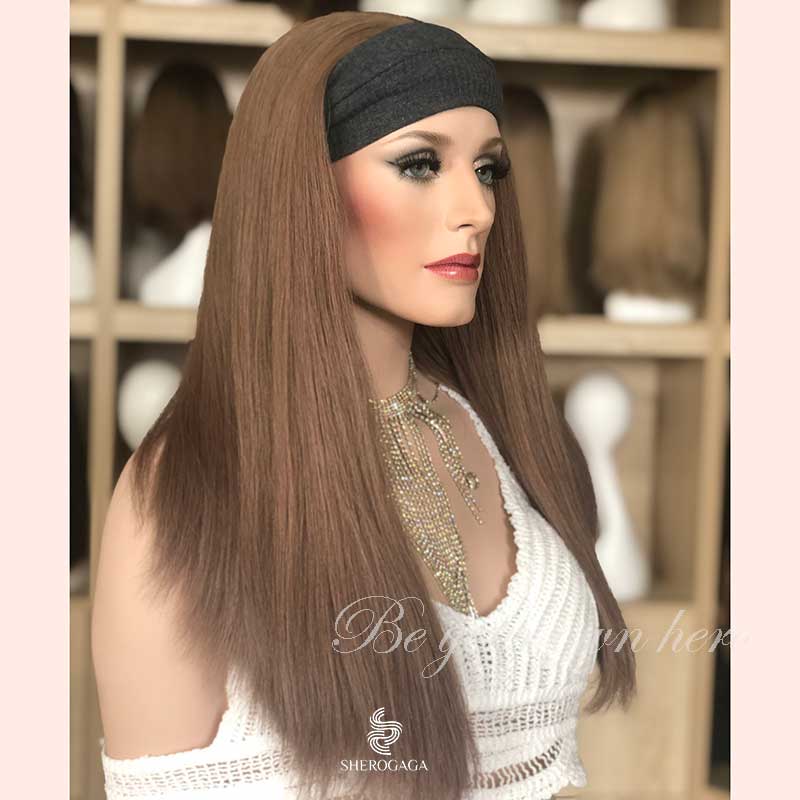 Cool Brown Bandfall Wigs 20inches Non Layer