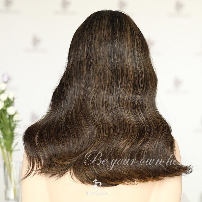 Brunette Highlight Top Lace Wig 