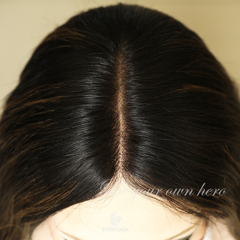 Brunette Highlight Top Lace Wig 