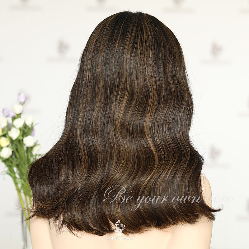 Brunette Highlight Top Lace Wig 