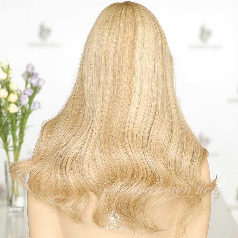 Neutral Blonde Human Hair Silk Topper 8x8