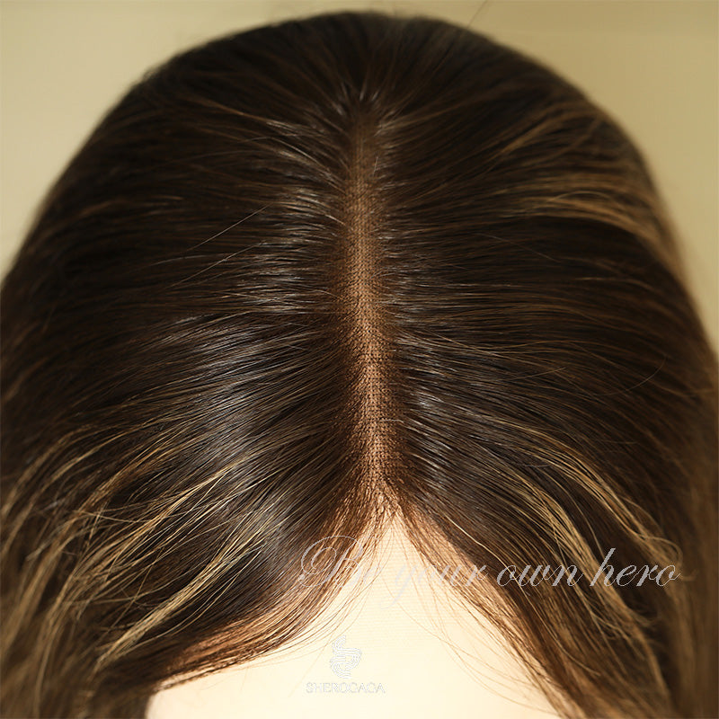 Dark Brown Balayage Lace Top Wig