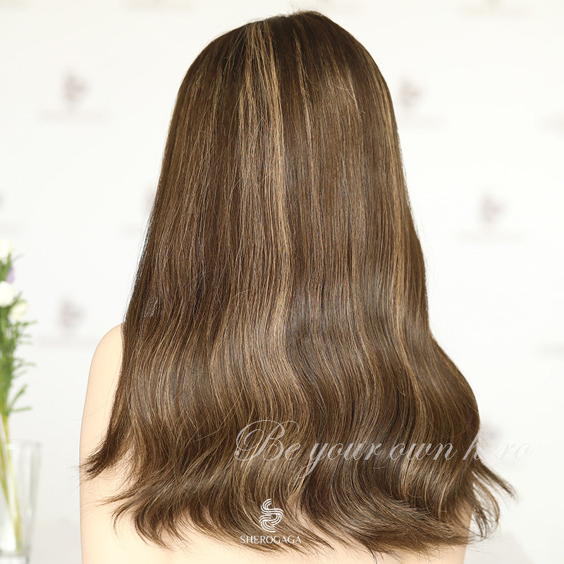 Dark Brown Balayage Lace Top Wig