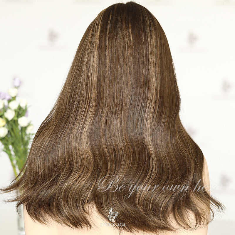 Dark Brown Balayage Lace Top Wig