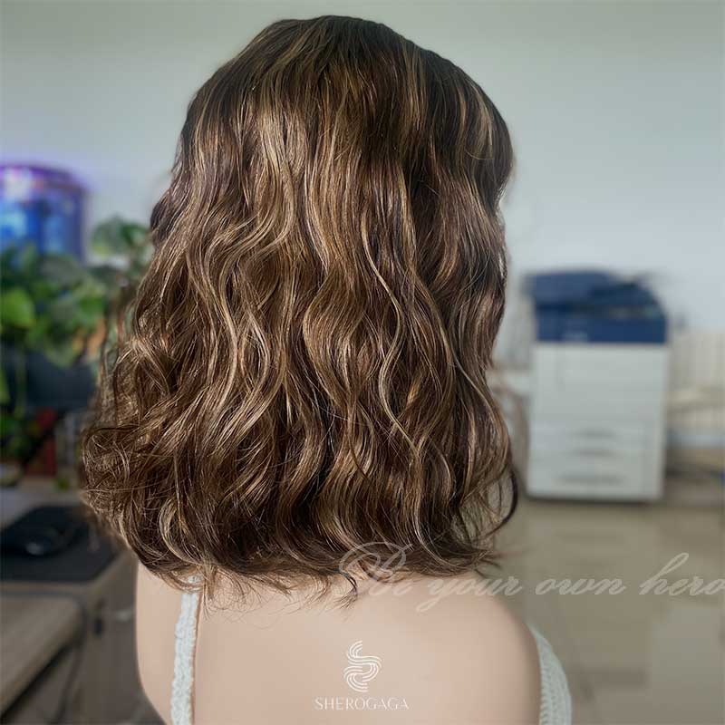 Seamless Silk illusion Lace Front Wig Natural Curly Wavy