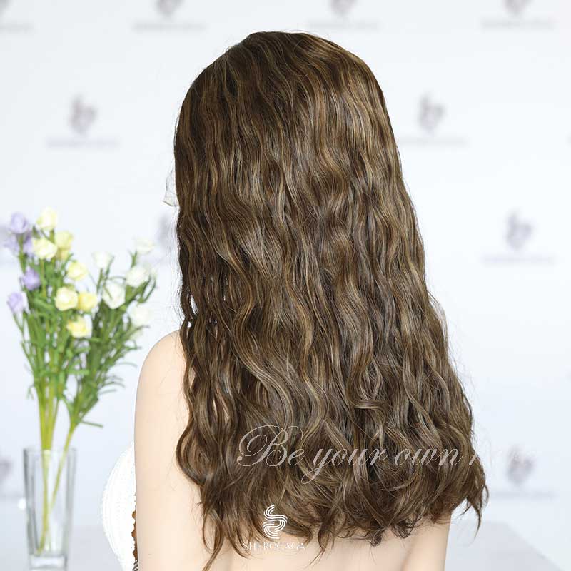 Chestnut Brunette Lace Top Wig Natural Curly