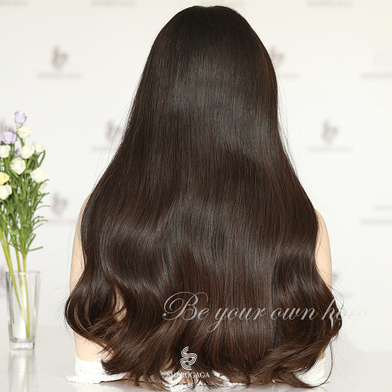 Premium Human Hair Lace Wigs Medium Brown