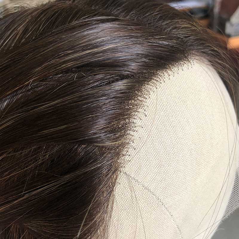 Natural Brown Highlight Lace Top Wig