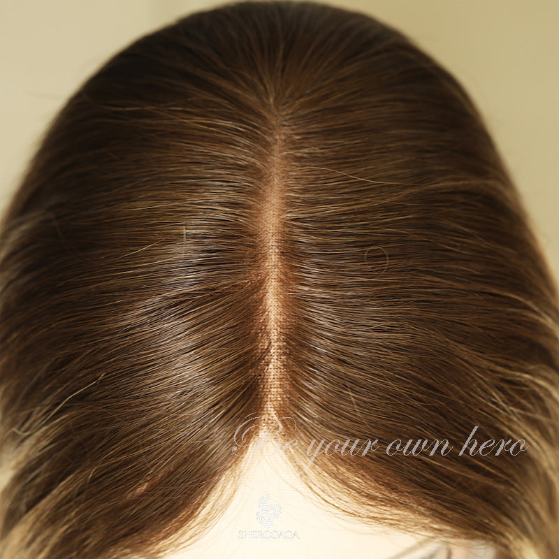 Ash Brown Balayage Lace Top Wig 6/500c/60c#