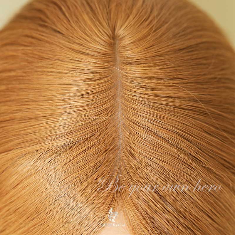 Copper Ginger Human Hair Silk Topper 8x8