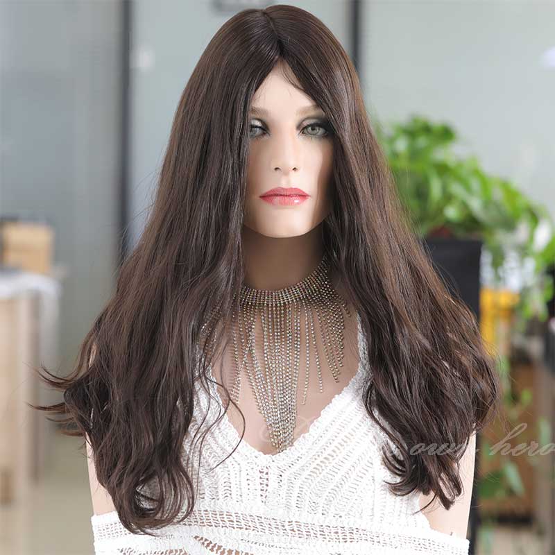 Dark Brown Silk Top Sheitel Wig 2#