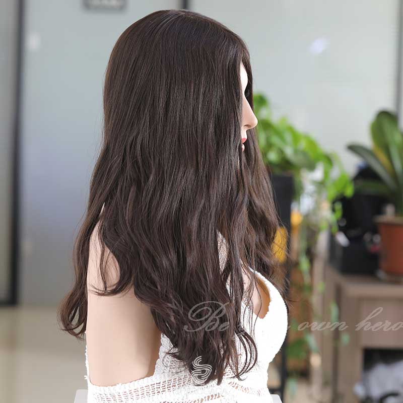 Dark Brown Silk Top Sheitel Wig 2#