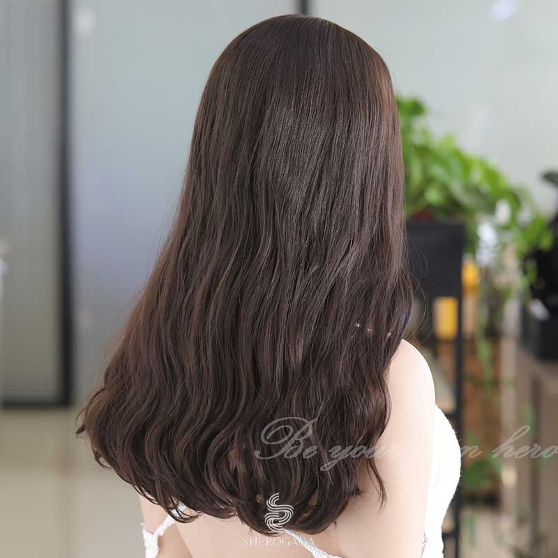 Dark Brown Silk Top Sheitel Wig 2#