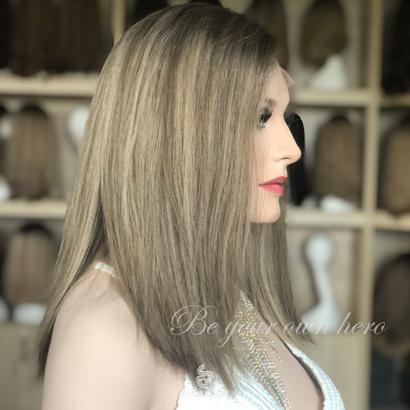 Ashy Blonde Lace Top Wig 