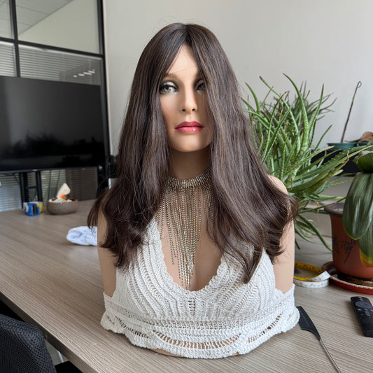 Chocolate Brown with Dimension Skin Top Wig