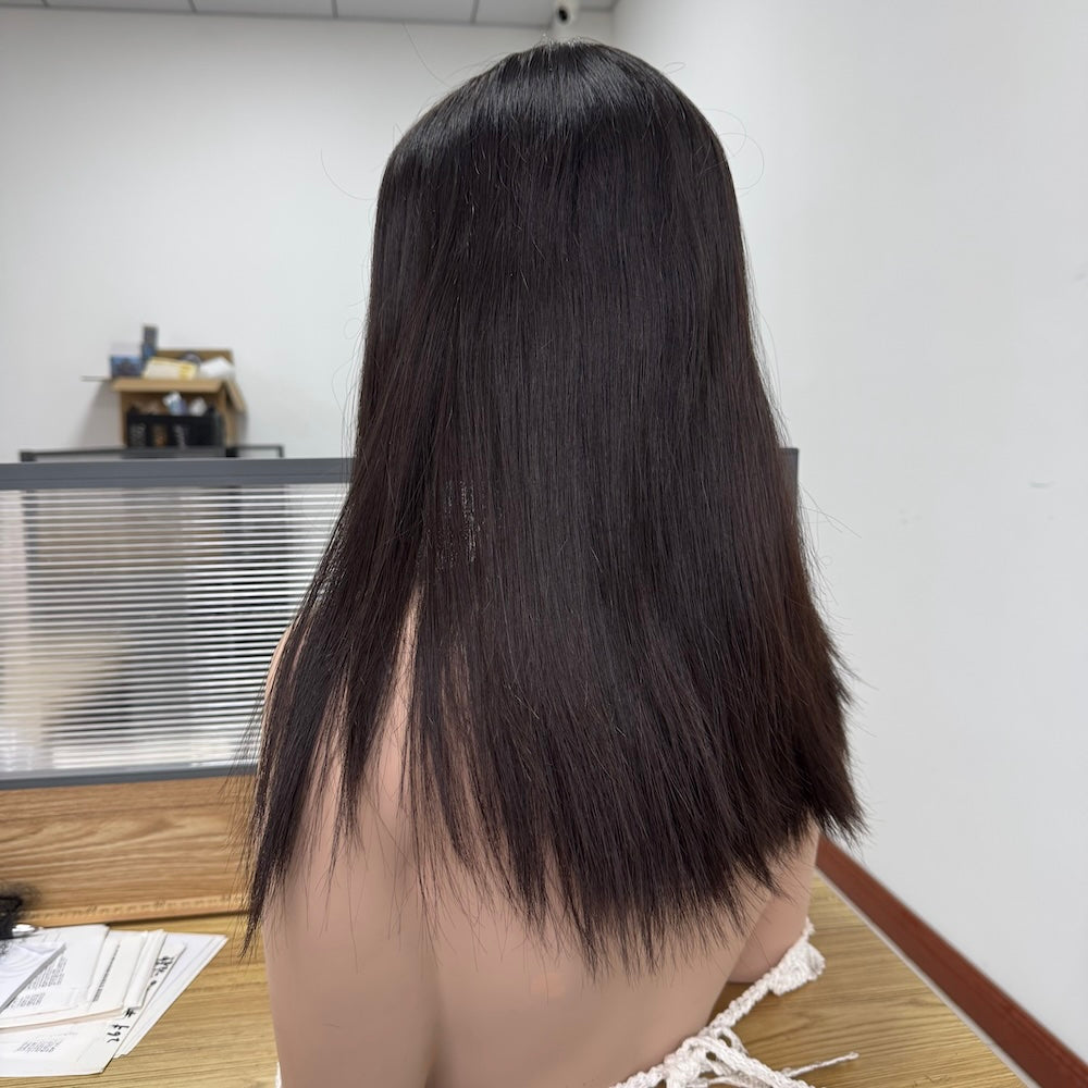 Dark Brown Lace Top Sheitel – Elegant, Natural Look