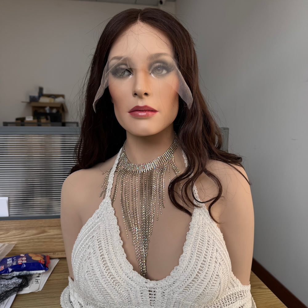 Elegant Brown Lace Top Wig for Jewish Women with Loose Curls