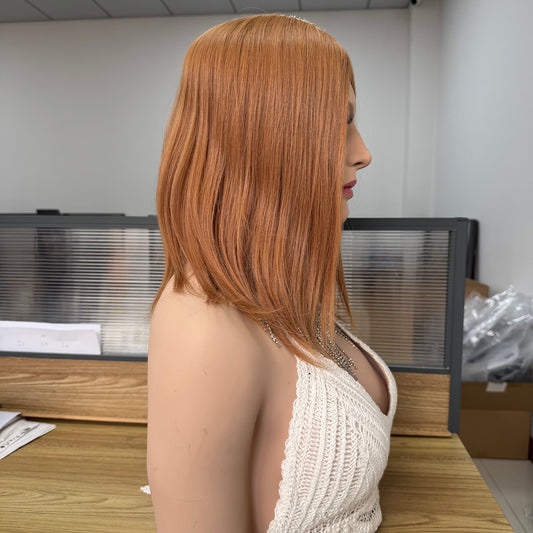 Warm copper red with a soft, vibrant shine silk topper