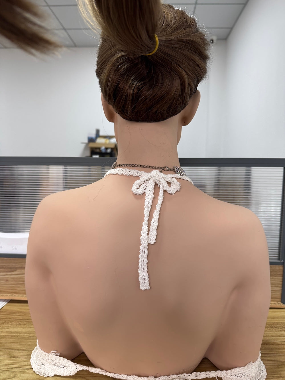 Natural bronw European hair eadband ponytail wig