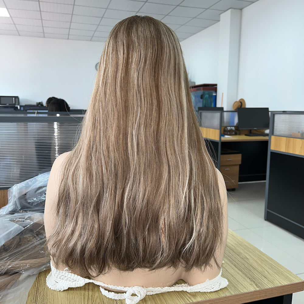 Ash Brown Blend Lace Top Wig
