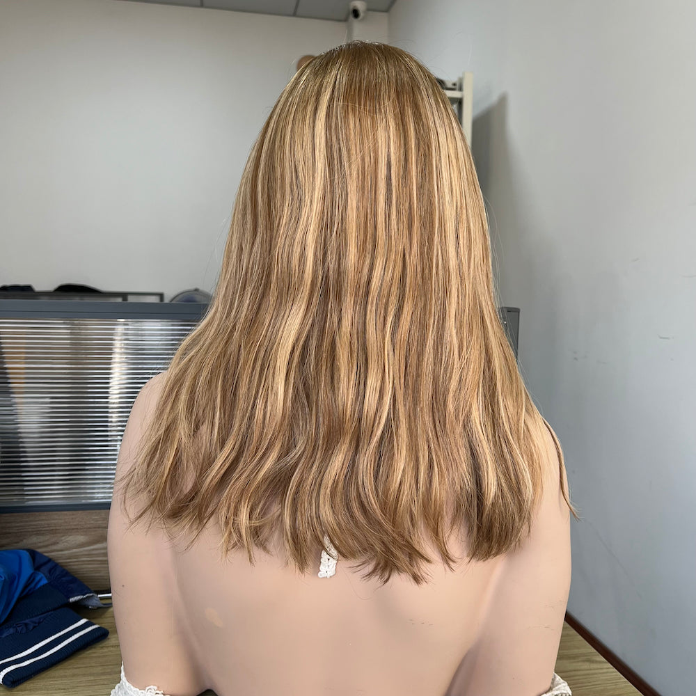 Golden Blonde with Caramel and Honey Highlights Lace top wig