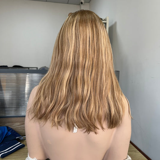 Golden Blonde with Caramel and Honey Highlights Lace top wig