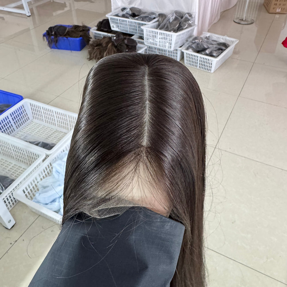Silk top lace front wig