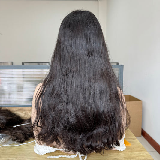 Natural Black with a Soft Brown Reflection Lace Top Wig