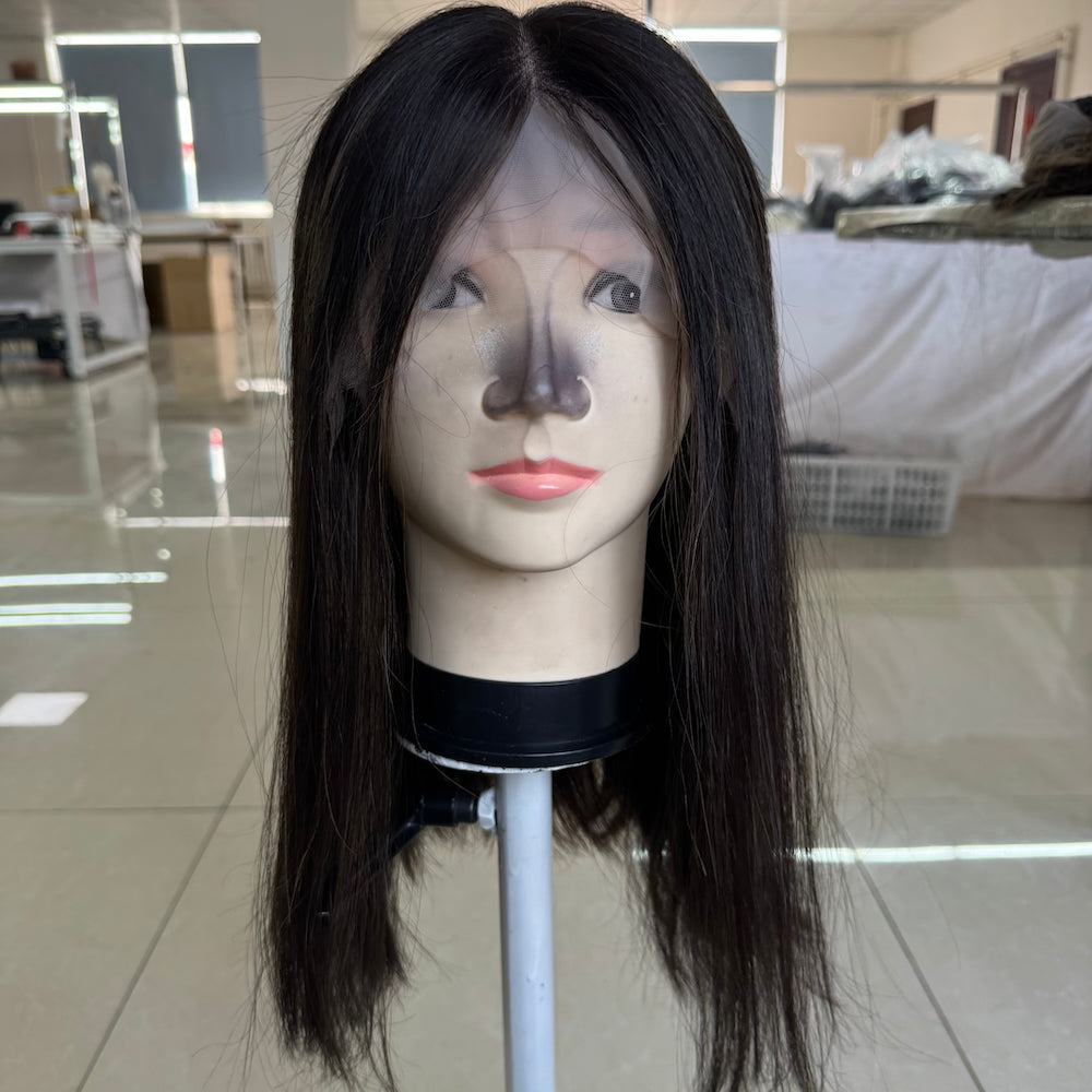 Rich Dark Brown with Subtle Highlights Lace Top Wig
