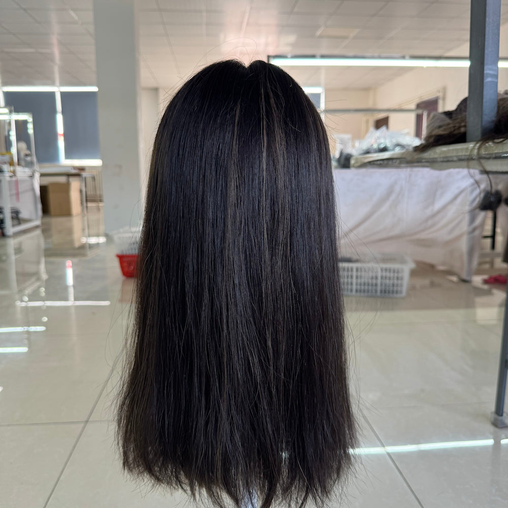 Rich Dark Brown with Subtle Highlights Lace Top Wig