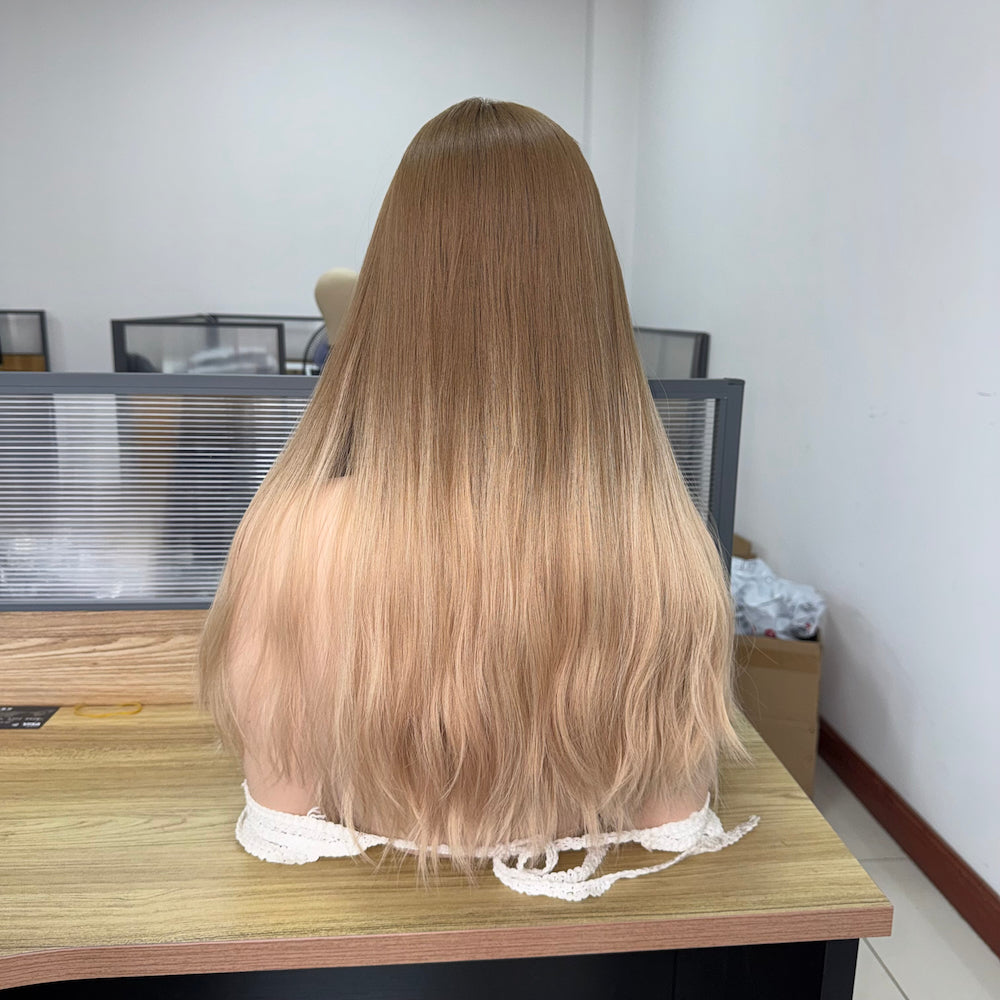 POSH European Hair Skin Top Sheitel with a Flat Ribbon Front