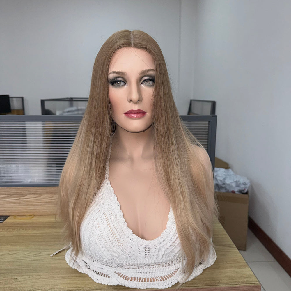 POSH European Hair Skin Top Sheitel with a Flat Ribbon Front