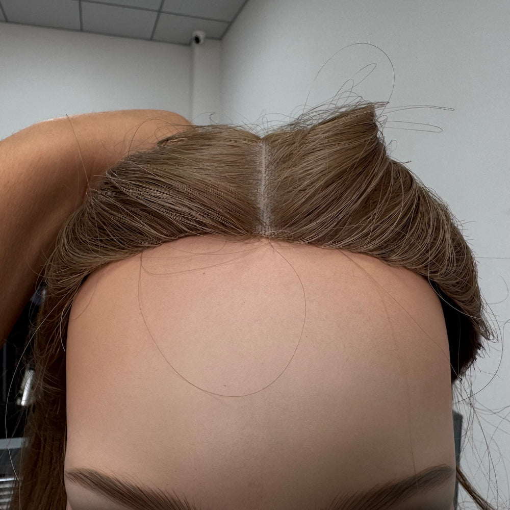 POSH European Hair Skin Top Sheitel with a Flat Ribbon Front