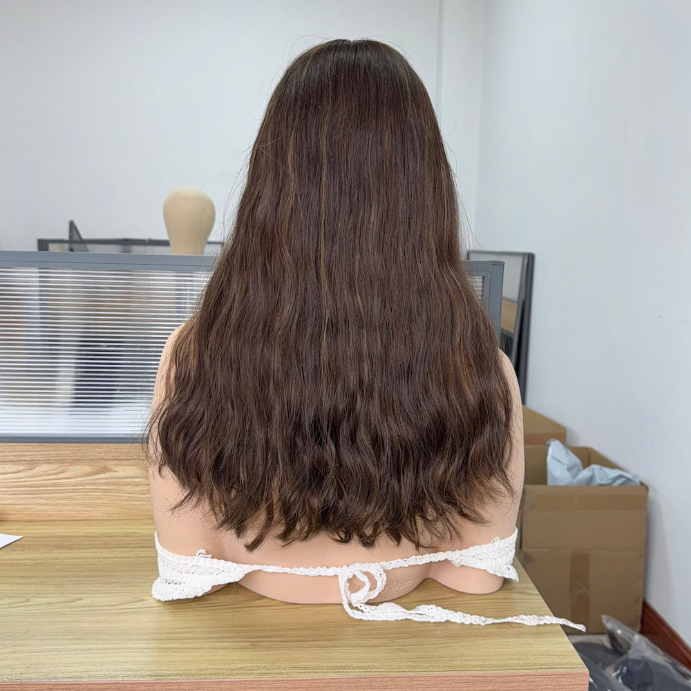 European Hair Lace Top Sheitel with Soft Highlights and Baby Hair