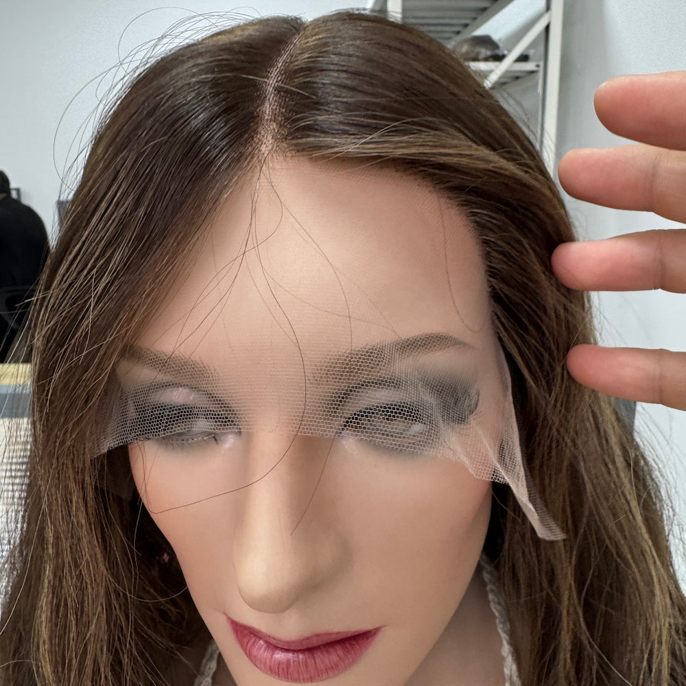 Highlighted Brunette Lace Top Sheitel