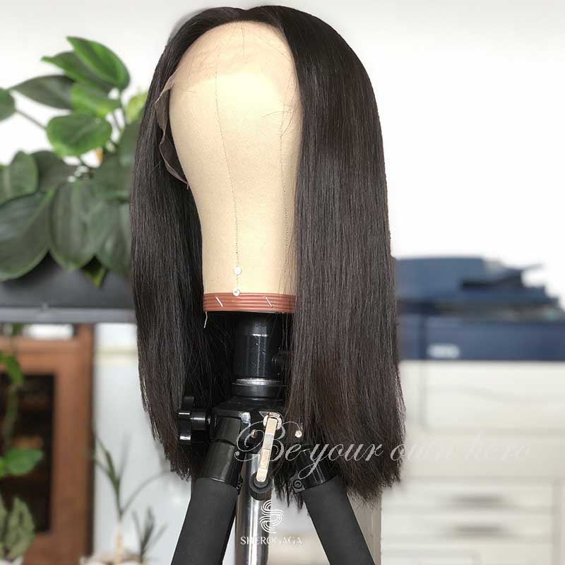 Unprocessed Human Hair Lace Wigs Darkest Brown