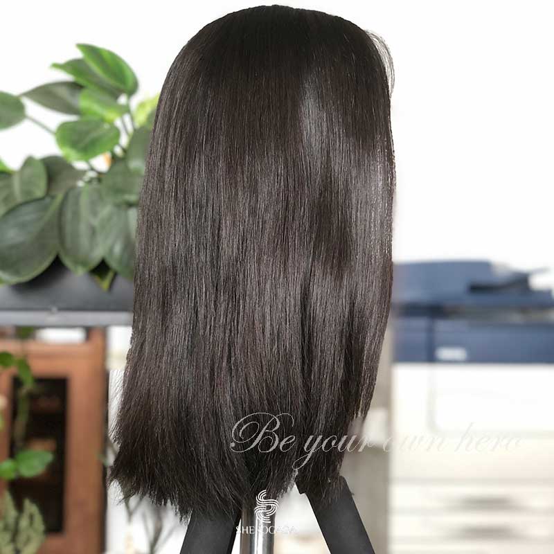 Unprocessed Human Hair Lace Wigs Darkest Brown