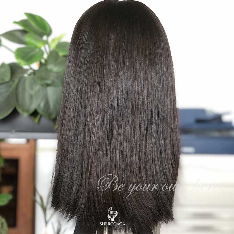 Unprocessed Human Hair Lace Wigs Darkest Brown