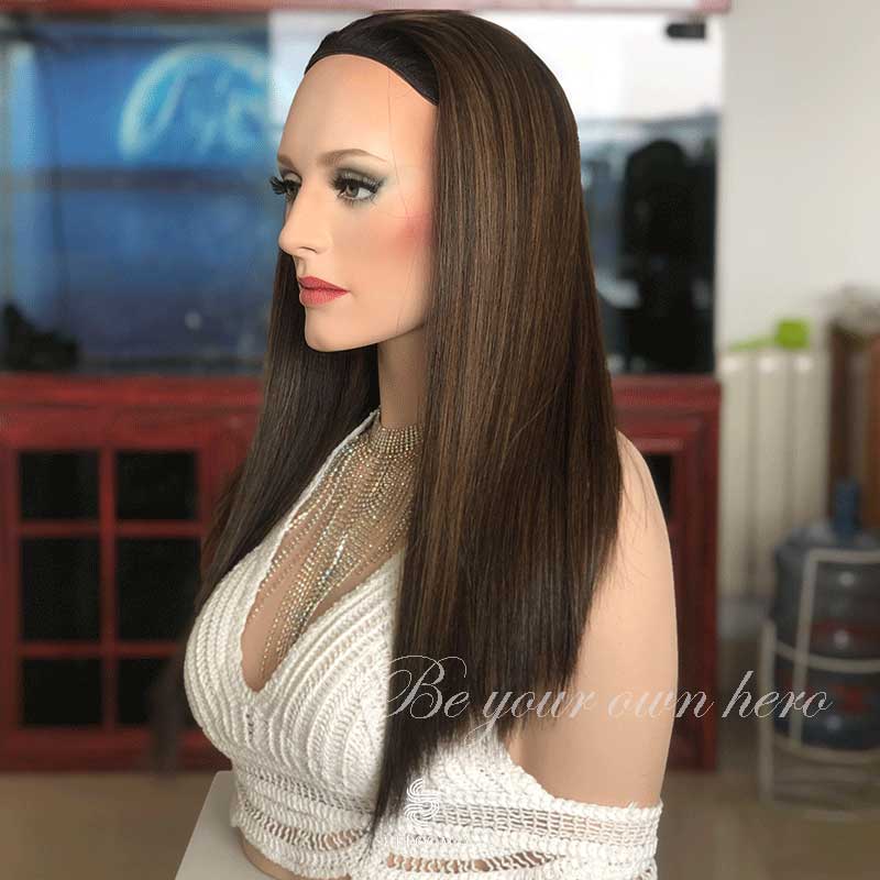 Premium Human Hair Headband Fall Wig 20 inches