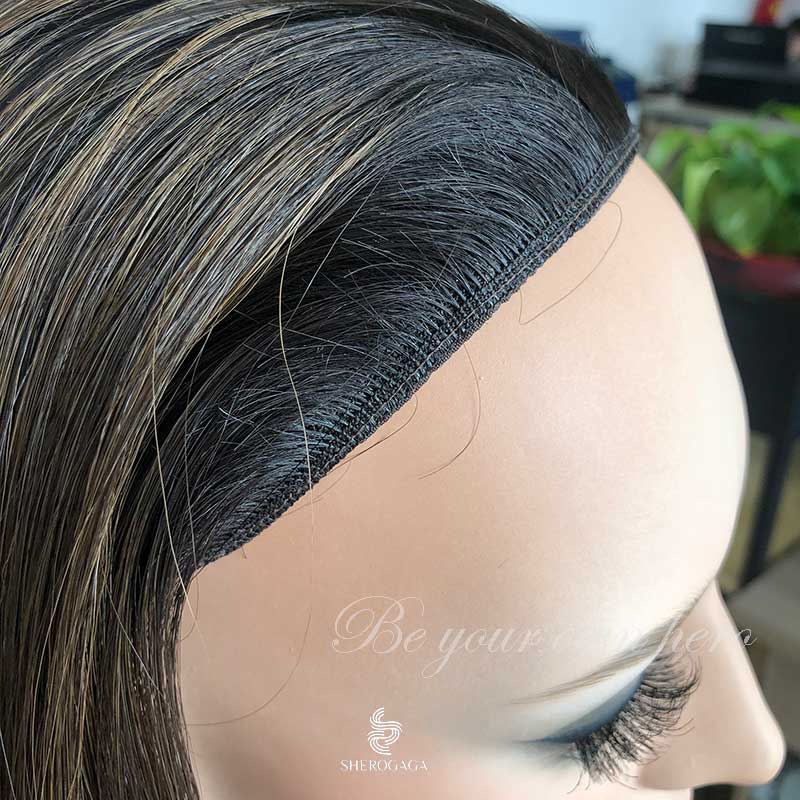 Premium Human Hair Headband Fall Wig 20 inches