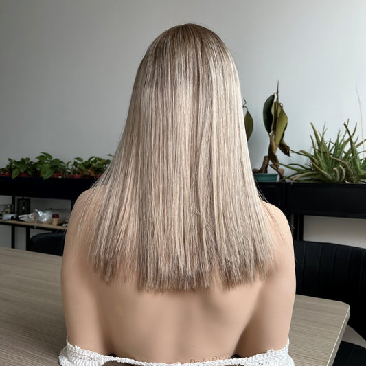 Platinum Blonde with Ash Tones Lace Top Wig