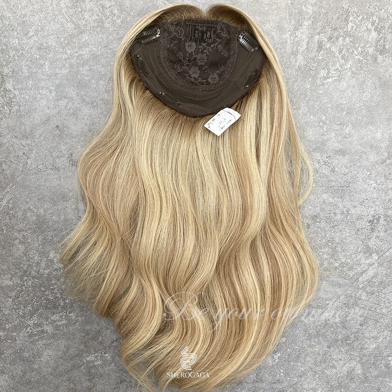 Bronde Human Hair Silk Topper 8x8