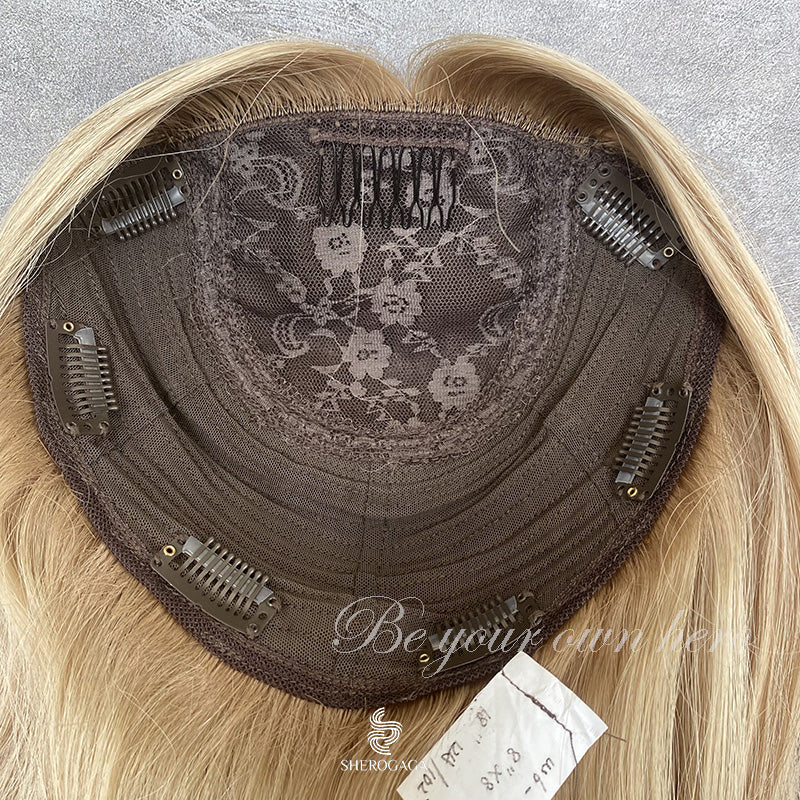 Bronde Human Hair Silk Topper 8x8