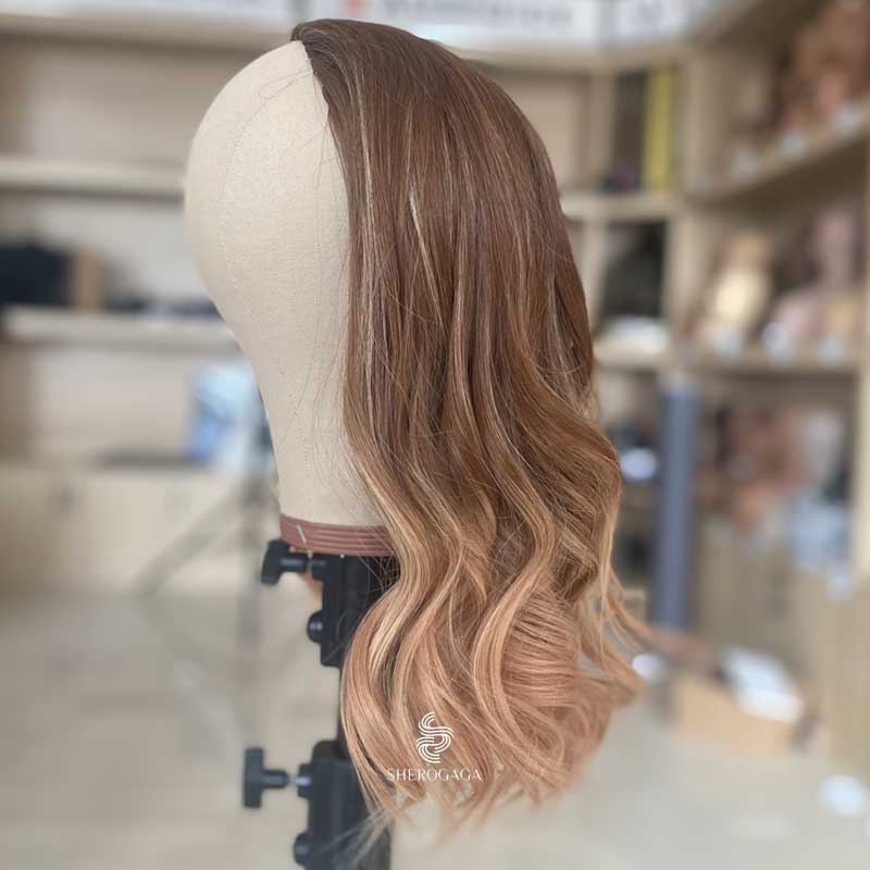 Strawberry Blonde Balayage Wig Bandfalls Loose Wavy